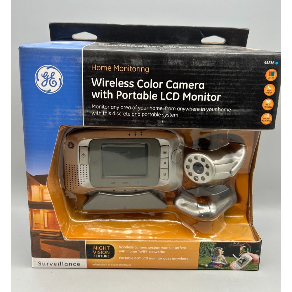 GE Home Monitoring Wireless Color Camera & Monitor 45236